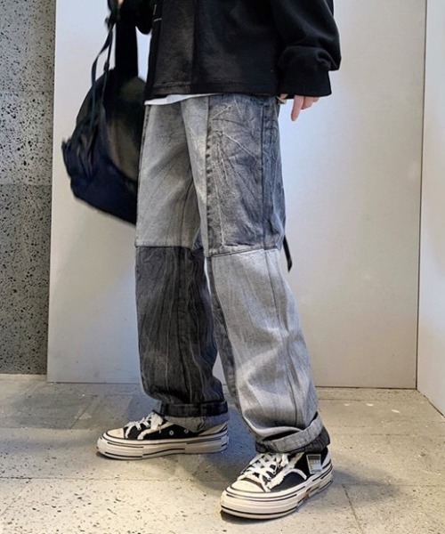 B.R.U(ブル)の「ダブルカラールーズデニムパンツ(デニムパンツ・レディース・ブルー/ブラック・M/L)」の11枚目の写真