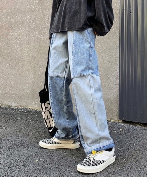 B.R.U(ブル)の「ダブルカラールーズデニムパンツ(デニムパンツ・レディース・ブルー/ブラック・M/L)」の8枚目の写真