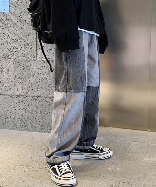 B.R.U(ブル)の「ダブルカラールーズデニムパンツ(デニムパンツ・レディース・ブルー/ブラック・M/L)」の6枚目の写真