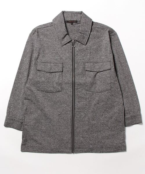 m.f.editorial（エムエフエディトリアル）の「m.f.エディトリアル メンズ 梨地 7分袖フルジップアウター（カーディガン/ボレロ・メンズ・グレー系その他2・MEDIUM/LARGE/X-LARGE）」の4枚目の写真