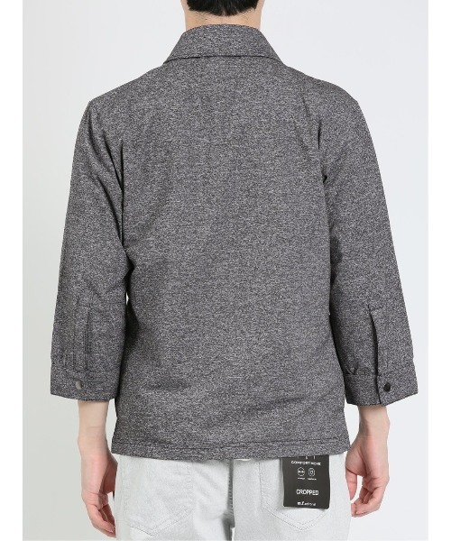 m.f.editorial（エムエフエディトリアル）の「m.f.エディトリアル メンズ 梨地 7分袖フルジップアウター（カーディガン/ボレロ・メンズ・グレー系その他2・MEDIUM/LARGE/X-LARGE）」の7枚目の写真