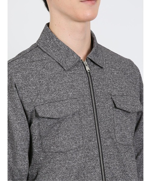 m.f.editorial（エムエフエディトリアル）の「m.f.エディトリアル メンズ 梨地 7分袖フルジップアウター（カーディガン/ボレロ・メンズ・グレー系その他2・MEDIUM/LARGE/X-LARGE）」の8枚目の写真