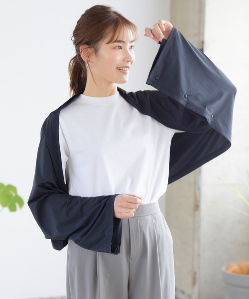 cross marche(クロスマルシェ)の「【涼活本舗】接触冷感・UV対策ひんやりさらさら3wayストールボレロ(カーディガン/ボレロ・レディース・ベージュ/ブラック/チャコールグレー・フリー)」の15枚目の写真