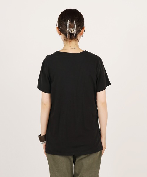 CAL.Berries(カルベリーズ)の「CAL.Berries/カルベリーズ BERRY EASY V NECK 無地 シンプル VネックTシャツ(Tシャツ/カットソー・レディース・ヘザーグレー/ホワイト/ブラック・S/M)」の14枚目の写真