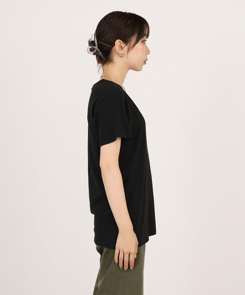CAL.Berries(カルベリーズ)の「CAL.Berries/カルベリーズ BERRY EASY V NECK 無地 シンプル VネックTシャツ(Tシャツ/カットソー・レディース・ヘザーグレー/ホワイト/ブラック・S/M)」の13枚目の写真