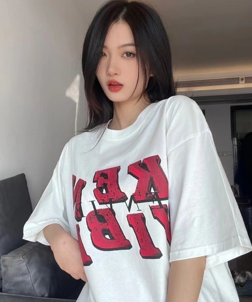 MGV(エムジーヴィー)の「センタープリントロゴTシャツ(Tシャツ/カットソー・レディース・ブラウン/ホワイト・MEDIUM/LARGE/X-LARGE)」の4枚目の写真