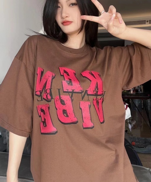 MGV(エムジーヴィー)の「センタープリントロゴTシャツ(Tシャツ/カットソー・レディース・ブラウン/ホワイト・MEDIUM/LARGE/X-LARGE)」の8枚目の写真