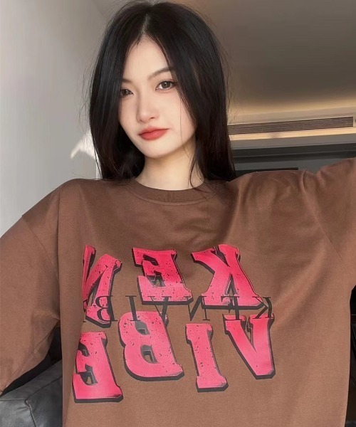 MGV(エムジーヴィー)の「センタープリントロゴTシャツ(Tシャツ/カットソー・レディース・ブラウン/ホワイト・MEDIUM/LARGE/X-LARGE)」の9枚目の写真
