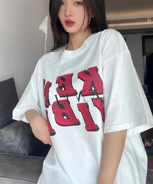 MGV(エムジーヴィー)の「センタープリントロゴTシャツ(Tシャツ/カットソー・レディース・ブラウン/ホワイト・MEDIUM/LARGE/X-LARGE)」の6枚目の写真