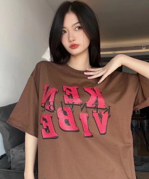 MGV(エムジーヴィー)の「センタープリントロゴTシャツ(Tシャツ/カットソー・レディース・ブラウン/ホワイト・MEDIUM/LARGE/X-LARGE)」の7枚目の写真