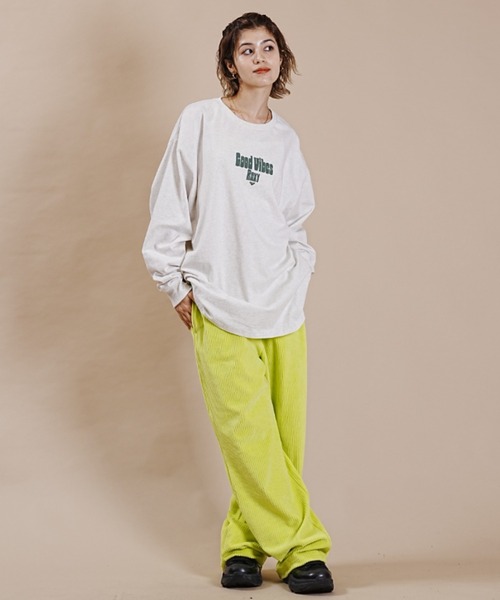 ROXY（ロキシー）の「ROXY/ロキシー ロンT/長袖  ルーズシルエット オーバーサイズ RLT234610T（Tシャツ/カットソー・レディース・グレー/チャコールグレー×ブラック/グレー系その他・M/L）」の5枚目の写真