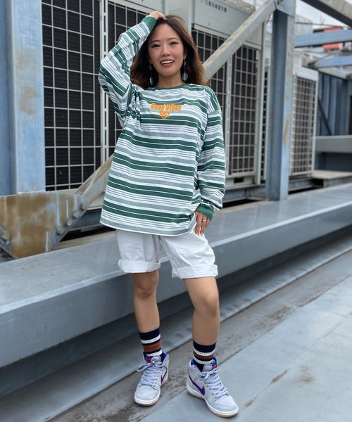 ROXY（ロキシー）の「ROXY/ロキシー ロンT/長袖  ルーズシルエット オーバーサイズ RLT234610T（Tシャツ/カットソー・レディース・グレー/チャコールグレー×ブラック/グレー系その他・M/L）」の11枚目の写真