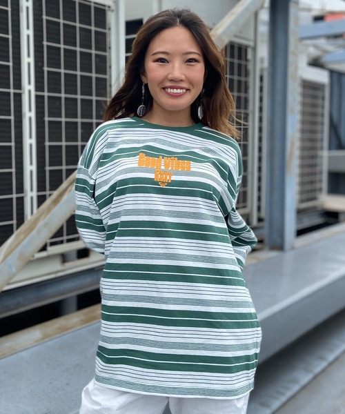 ROXY（ロキシー）の「ROXY/ロキシー ロンT/長袖  ルーズシルエット オーバーサイズ RLT234610T（Tシャツ/カットソー・レディース・グレー/チャコールグレー×ブラック/グレー系その他・M/L）」の12枚目の写真