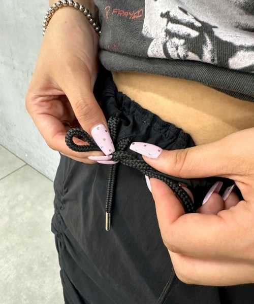 WHO'S WHO gallery（フーズフーギャラリー）の「ギャザーロングスカート（スカート・レディース・ブラック/ホワイト・FREE）」の7枚目の写真