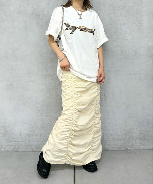 WHO'S WHO gallery（フーズフーギャラリー）の「ギャザーロングスカート（スカート・レディース・ブラック/ホワイト・FREE）」の10枚目の写真