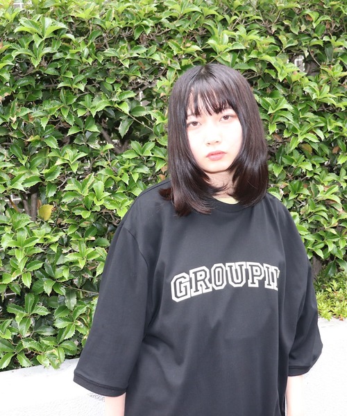 ADAM PATEK(アダムパテック)の「ADAMPATEK / groupie college Logo looose T/ルーズシルエットカレッジロゴビッグTシャツ(AP2314034)(Tシャツ/カットソー・レディース・ブラック/ホワイト/グレー・1/2/3)」の2枚目の写真