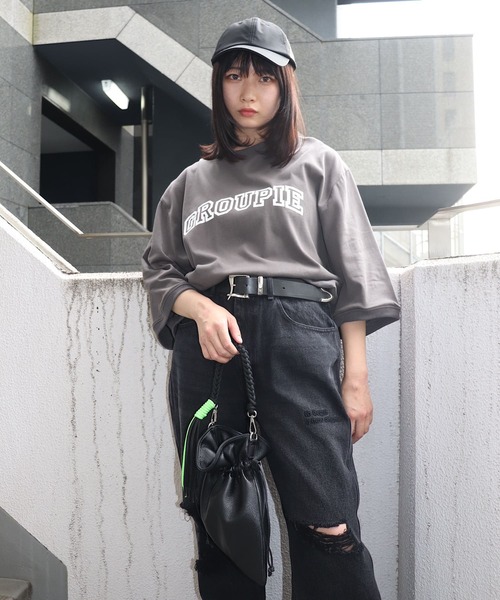 ADAM PATEK(アダムパテック)の「ADAMPATEK / groupie college Logo looose T/ルーズシルエットカレッジロゴビッグTシャツ(AP2314034)(Tシャツ/カットソー・レディース・ブラック/ホワイト/グレー・1/2/3)」の17枚目の写真