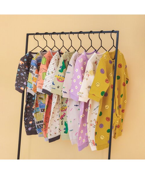 BREEZE（ブリーズ）の「総柄カバーオール マイファーストブリーズ（ロンパース・キッズ・オレンジ/ラベンダー/ミント/マスタード/ブラック/アイボリー/ブラウン/グリーン/グレー/ベージュ/チェック・80/60/70）」の12枚目の写真