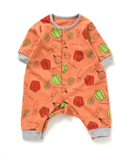 BREEZE（ブリーズ）の「総柄カバーオール マイファーストブリーズ（ロンパース・キッズ・オレンジ/ラベンダー/ミント/マスタード/ブラック/アイボリー/ブラウン/グリーン/グレー/ベージュ/チェック・80/60/70）」の22枚目の写真