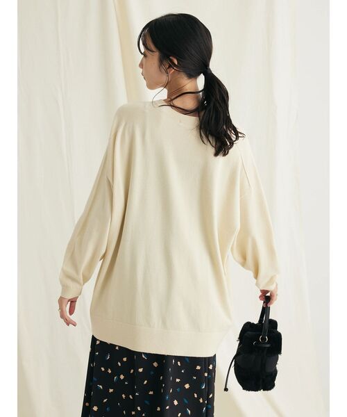 CRAFT STANDARD BOUTIQUE（クラフトスタンダードブティック）の「とてもちクルーネックニットプルオーバー（ニット/セーター・レディース・パープル/ブラック/アイボリー/杢グレー・FREE）」の7枚目の写真