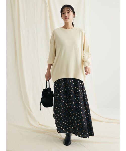 CRAFT STANDARD BOUTIQUE（クラフトスタンダードブティック）の「とてもちクルーネックニットプルオーバー（ニット/セーター・レディース・パープル/ブラック/アイボリー/杢グレー・FREE）」の8枚目の写真