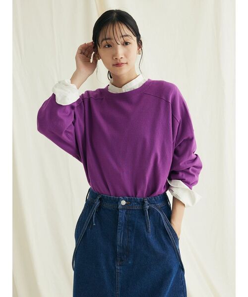 CRAFT STANDARD BOUTIQUE（クラフトスタンダードブティック）の「とてもちクルーネックニットプルオーバー（ニット/セーター・レディース・パープル/ブラック/アイボリー/杢グレー・FREE）」の22枚目の写真