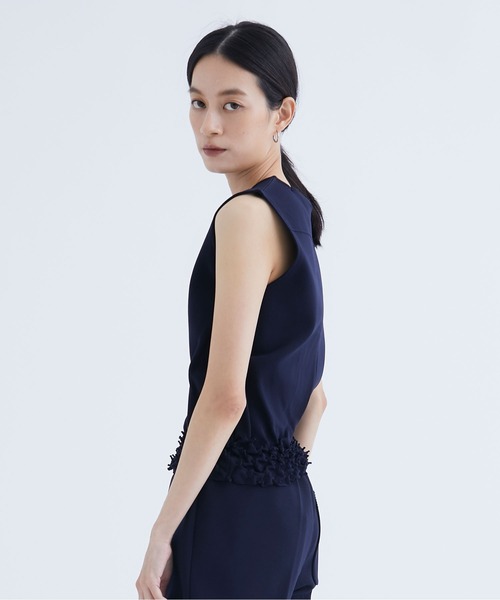 THE PERMANENT EYE(ザパーマネントアイ)の「【TELMA/テルマ】ShiboriNoSleeveTops/シボリノースリーブトップス/ミラノリブニットトップ/ノースリーブニット(ニット/セーター・レディース・ネイビー・36)」の3枚目の写真