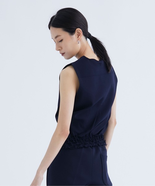 THE PERMANENT EYE(ザパーマネントアイ)の「【TELMA/テルマ】ShiboriNoSleeveTops/シボリノースリーブトップス/ミラノリブニットトップ/ノースリーブニット(ニット/セーター・レディース・ネイビー・36)」の5枚目の写真