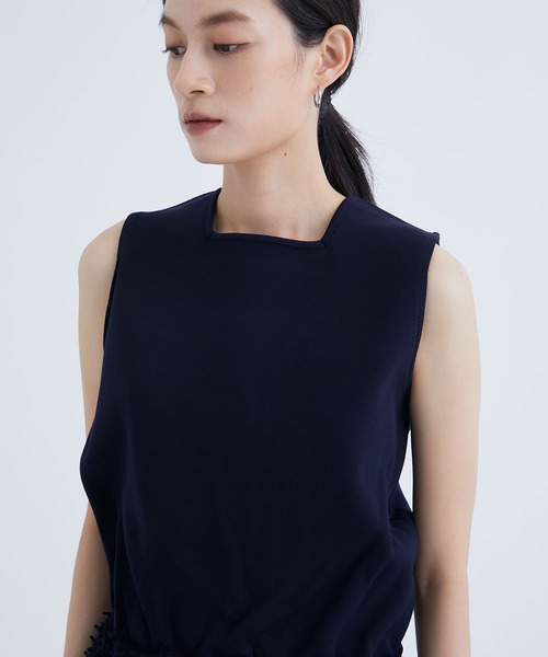 THE PERMANENT EYE(ザパーマネントアイ)の「【TELMA/テルマ】ShiboriNoSleeveTops/シボリノースリーブトップス/ミラノリブニットトップ/ノースリーブニット(ニット/セーター・レディース・ネイビー・36)」の7枚目の写真