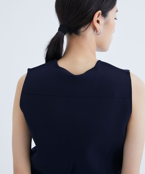 THE PERMANENT EYE(ザパーマネントアイ)の「【TELMA/テルマ】ShiboriNoSleeveTops/シボリノースリーブトップス/ミラノリブニットトップ/ノースリーブニット(ニット/セーター・レディース・ネイビー・36)」の8枚目の写真
