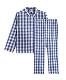【こんぺいとう】プチバトー　長袖&半袖パジャマ　パリ　青　10ans PETIT BATEAU｜プチバトー（キッズ）のルームウェア/パジャマ