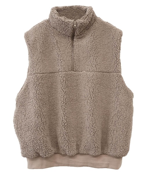 Social GIRL（ソーシャルガール）の「ハーフジップ ボアベスト（ベスト・レディース・ブラック/モカ/アイボリー・M）」の21枚目の写真