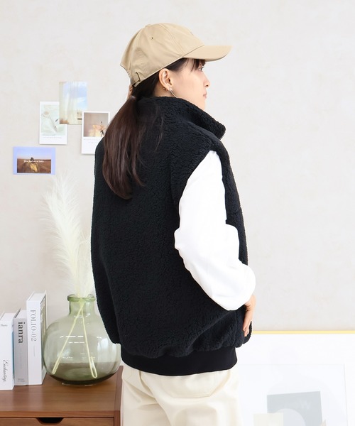 Social GIRL（ソーシャルガール）の「ハーフジップ ボアベスト（ベスト・レディース・ブラック/モカ/アイボリー・M）」の19枚目の写真