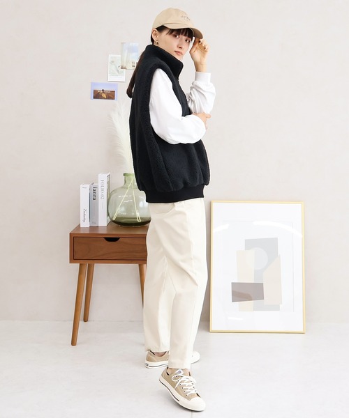 Social GIRL（ソーシャルガール）の「ハーフジップ ボアベスト（ベスト・レディース・ブラック/モカ/アイボリー・M）」の17枚目の写真