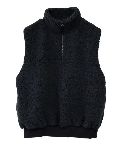 Social GIRL（ソーシャルガール）の「ハーフジップ ボアベスト（ベスト・レディース・ブラック/モカ/アイボリー・M）」の15枚目の写真