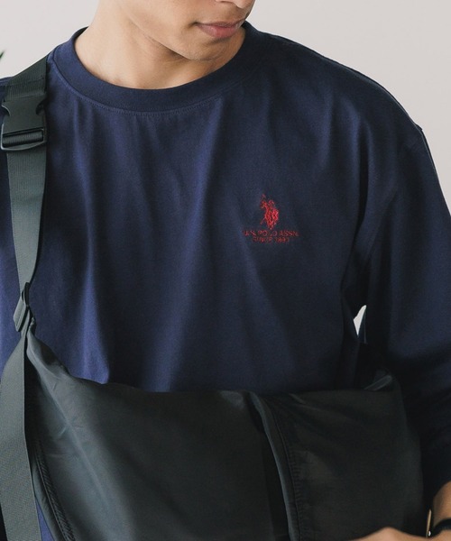 U.S. POLO ASSN.(ユーエスポロアッスン)の「U.S. POLO ASSN./ユーエスポロアッスン クルーネックロンT ワンポイント 刺繍 ロングスリーブ(Tシャツ/カットソー・メンズ・ダークグリーン/ネイビー/オフホワイト/アッシュグレー/ダークオレンジ/イエロー/ブラック・S/M/LL/L)」の5枚目の写真