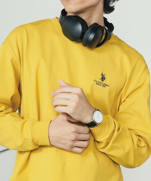 U.S. POLO ASSN.(ユーエスポロアッスン)の「U.S. POLO ASSN./ユーエスポロアッスン クルーネックロンT ワンポイント 刺繍 ロングスリーブ(Tシャツ/カットソー・メンズ・ダークグリーン/ネイビー/オフホワイト/アッシュグレー/ダークオレンジ/イエロー/ブラック・S/M/LL/L)」の6枚目の写真
