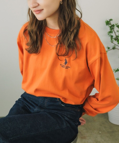 U.S. POLO ASSN.(ユーエスポロアッスン)の「U.S. POLO ASSN./ユーエスポロアッスン クルーネックロンT ワンポイント 刺繍 ロングスリーブ(Tシャツ/カットソー・メンズ・ダークグリーン/ネイビー/オフホワイト/アッシュグレー/ダークオレンジ/イエロー/ブラック・S/M/LL/L)」の7枚目の写真