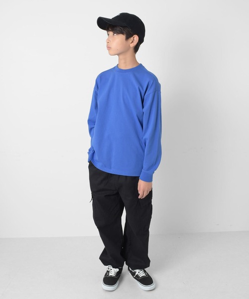 GLAZOS(グラソス)の「バックワイドロゴプリント長袖Tシャツ(Tシャツ/カットソー・キッズ・ベージュ/ネイビー/グレー/ホワイト/ブルー/ブラック・170cm/140cm/150cm/160cm)」の8枚目の写真
