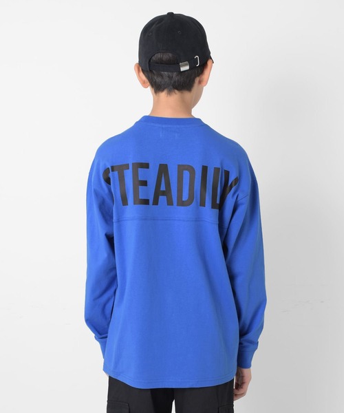 GLAZOS(グラソス)の「バックワイドロゴプリント長袖Tシャツ(Tシャツ/カットソー・キッズ・ベージュ/ネイビー/グレー/ホワイト/ブルー/ブラック・170cm/140cm/150cm/160cm)」の12枚目の写真