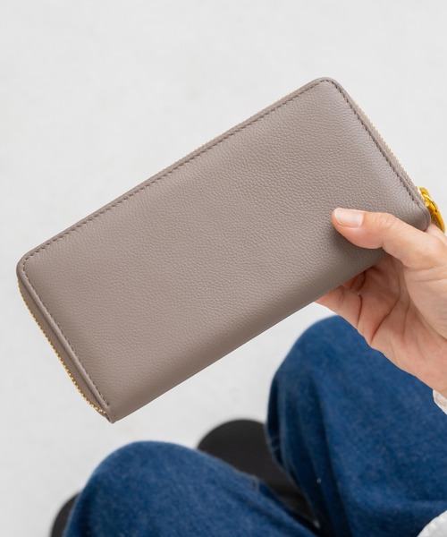 MURA（ムラ）の「ソフトシュリンクレザー 本革 バイカラー/トライカラー ラウンドファスナー 長財布（財布・レディース・グレー/ブラック/グリーン/オレンジ/ピンク/グリーン系その他/ブラック系その他/オレンジ系その他/ピンク系その他/グレー系その他・FREE）」の11枚目の写真