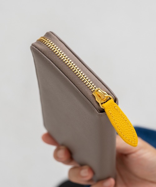 MURA（ムラ）の「ソフトシュリンクレザー 本革 バイカラー/トライカラー ラウンドファスナー 長財布（財布・レディース・グレー/ブラック/グリーン/オレンジ/ピンク/グリーン系その他/ブラック系その他/オレンジ系その他/ピンク系その他/グレー系その他・FREE）」の12枚目の写真