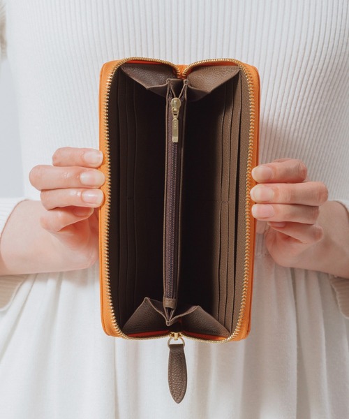 MURA（ムラ）の「ソフトシュリンクレザー 本革 バイカラー/トライカラー ラウンドファスナー 長財布（財布・レディース・グレー/ブラック/グリーン/オレンジ/ピンク/グリーン系その他/ブラック系その他/オレンジ系その他/ピンク系その他/グレー系その他・FREE）」の20枚目の写真