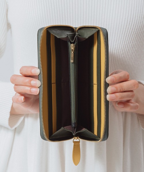 MURA（ムラ）の「ソフトシュリンクレザー 本革 バイカラー/トライカラー ラウンドファスナー 長財布（財布・レディース・グレー/ブラック/グリーン/オレンジ/ピンク/グリーン系その他/ブラック系その他/オレンジ系その他/ピンク系その他/グレー系その他・FREE）」の17枚目の写真
