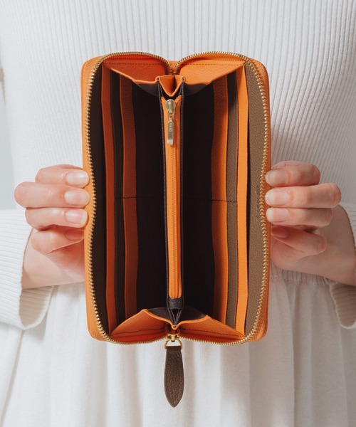 MURA（ムラ）の「ソフトシュリンクレザー 本革 バイカラー/トライカラー ラウンドファスナー 長財布（財布・レディース・グレー/ブラック/グリーン/オレンジ/ピンク/グリーン系その他/ブラック系その他/オレンジ系その他/ピンク系その他/グレー系その他・FREE）」の21枚目の写真