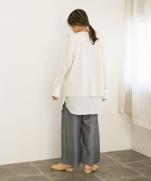 KBF(ケイビーエフ)の「ミニブークレノーカラーベスト(ベスト・レディース・グレー系その他/アイボリー・ONE)」の7枚目の写真