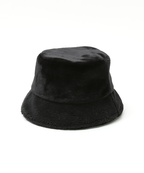 Abahouse Devinette（ドゥヴィネット）の「【RUBEN/ルーベン】ミックスファーバケットハットRUS-8219（ハット・レディース・ブラック/ベージュ・フリー）」の4枚目の写真