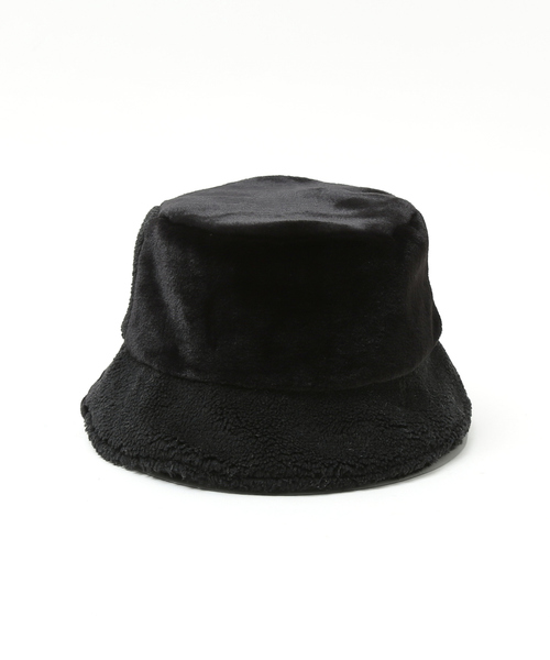 Abahouse Devinette（ドゥヴィネット）の「【RUBEN/ルーベン】ミックスファーバケットハットRUS-8219（ハット・レディース・ブラック/ベージュ・フリー）」の5枚目の写真