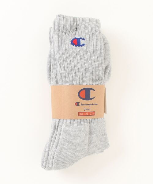 Champion(チャンピオン)の「【CHAMPION/チャンピオン】 フルレングスソックス3P CMSCY002 ワンポイントロゴ 3足組(ソックス/靴下・メンズ・ネイビー/グレー/ホワイト/ブラック・MEDIUM/SMALL/LARGE)」の4枚目の写真