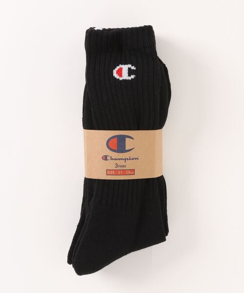 Champion(チャンピオン)の「【CHAMPION/チャンピオン】 フルレングスソックス3P CMSCY002 ワンポイントロゴ 3足組(ソックス/靴下・メンズ・ネイビー/グレー/ホワイト/ブラック・MEDIUM/SMALL/LARGE)」の3枚目の写真